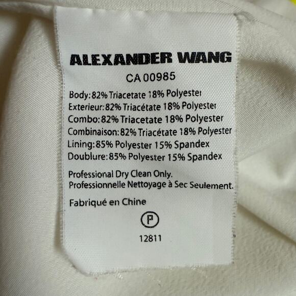 Alexander Wang Draped T-Shirt in Yellow Size 8 Short Sleeves Zipper on Shoulder - Picture 11 of 11